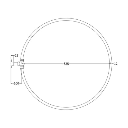 [BASR386] 825mm Round Shower Ring - Technical Drawing