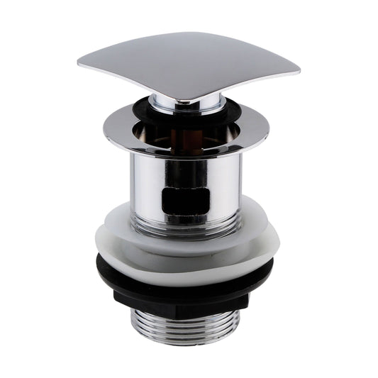 [BASW307] Square Slotted Push Button Basin Waste - Chrome - Cutout