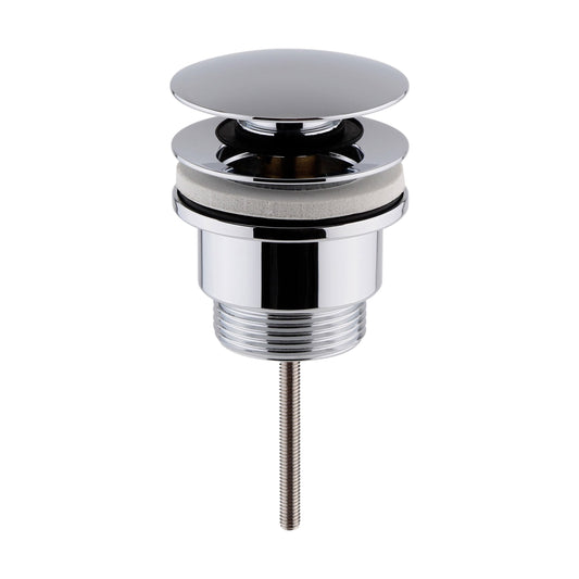 [BASW310] Contemporary Universal Round Push Button Basin Waste, Slotted & Unslotted - Choice of Finish - Cutout