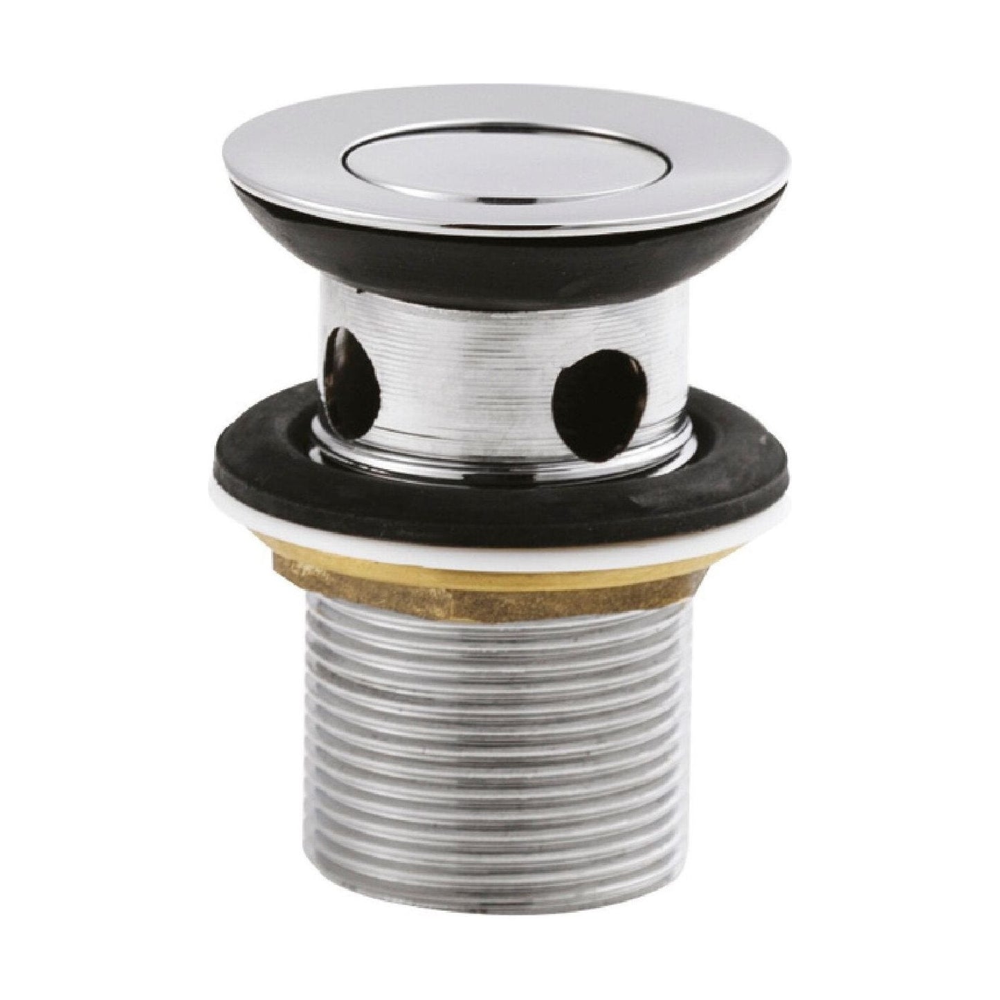 [BASWR03] Round Brass Flip Top Basin Waste - Chrome - Cutout