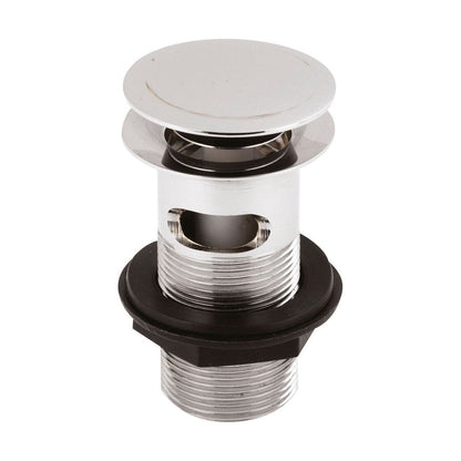 [BASWR07] Round Stainless Steel Push Button Basin Waste Slotted - Chrome - Cutout