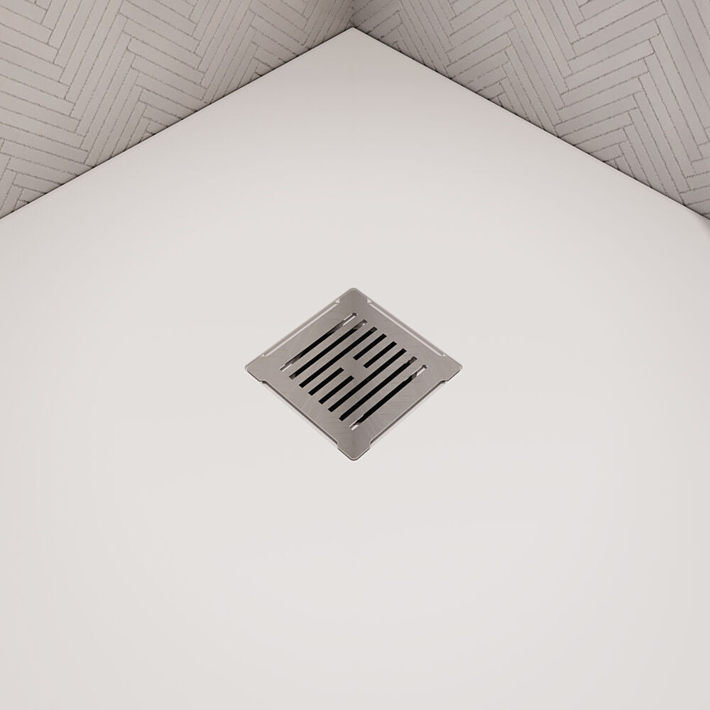 [BATW001S] Contemporary Resin Slimline Shower Tray Grill Waste - Choice of Colour - Lifestyle 1