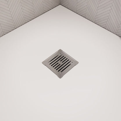 [BATW001S] Contemporary Resin Slimline Shower Tray Grill Waste - Choice of Colour - Lifestyle 1