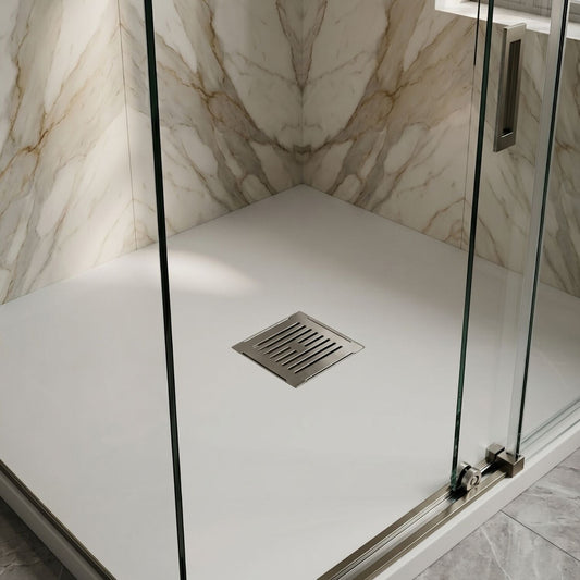 [BATW001S] Contemporary Resin Slimline Shower Tray Grill Waste - Choice of Colour - Silo