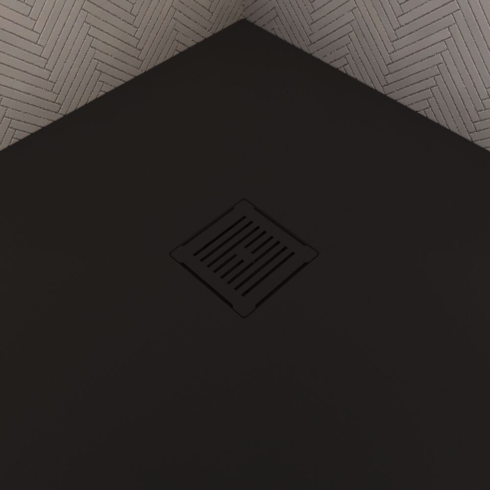 [BATW002S] Contemporary Resin Slimline Shower Tray Grill Waste - Choice of Colour - Lifestyle 1