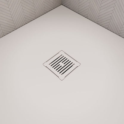 [BATW004S] Contemporary Resin Slimline Shower Tray Grill Waste - Choice of Colour - Lifestyle 1