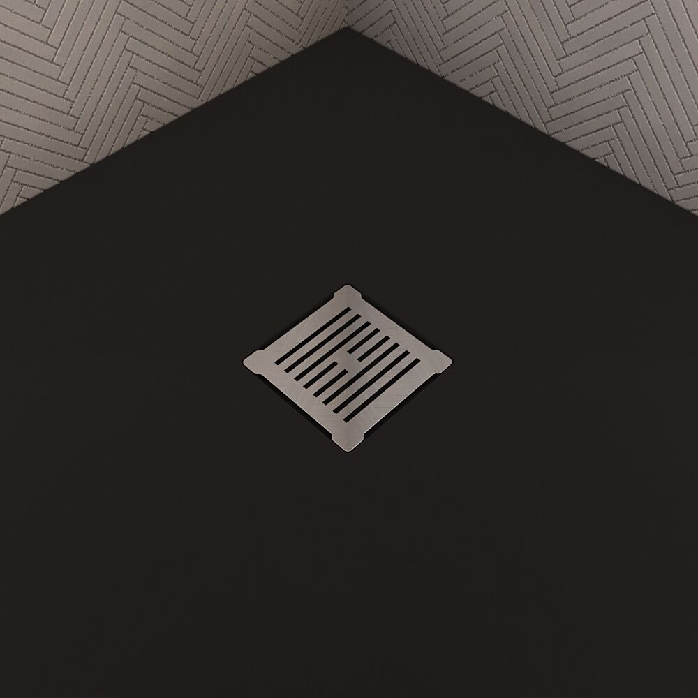 [BATW007S] Contemporary Resin Slimline Shower Tray Grill Waste - Choice of Colour - Lifestyle 1