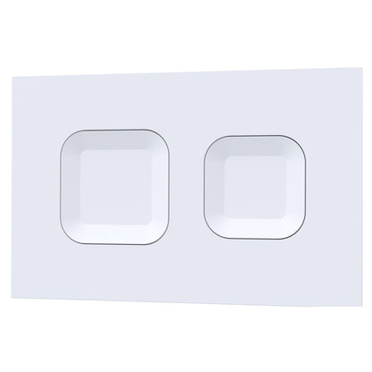 [BAXY009PS1] Square Dual Flush Push Button White - Cutout