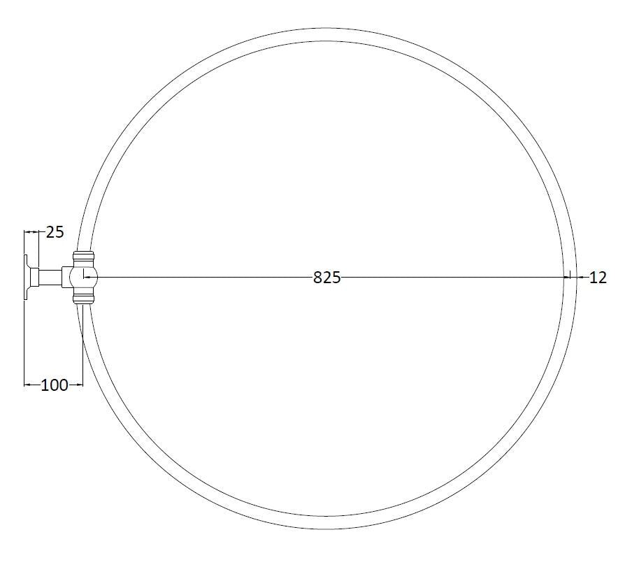 Bayswater Round Chrome Shower Ring