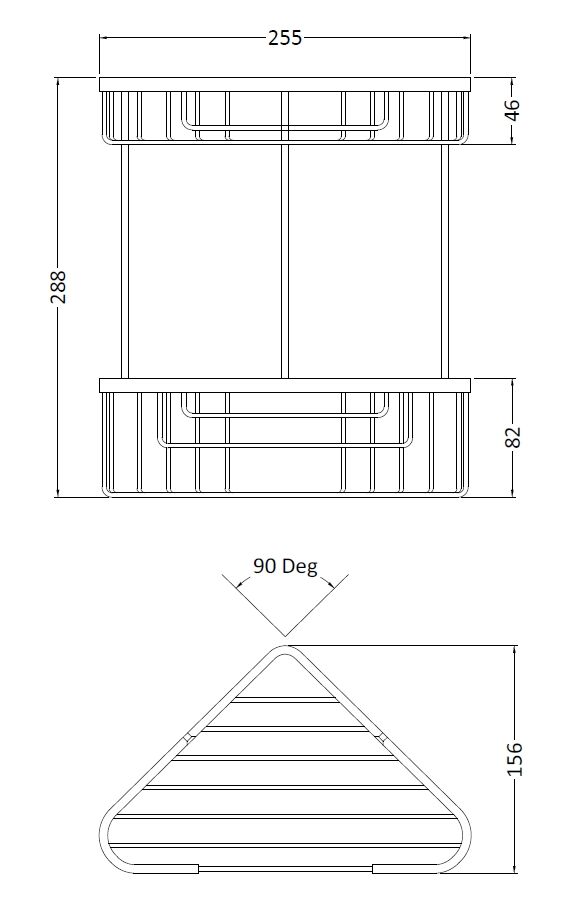Bayswater Large 2 Tier Corner Basket