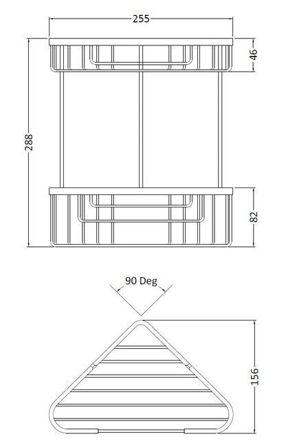 Bayswater Large 2 Tier Corner Basket
