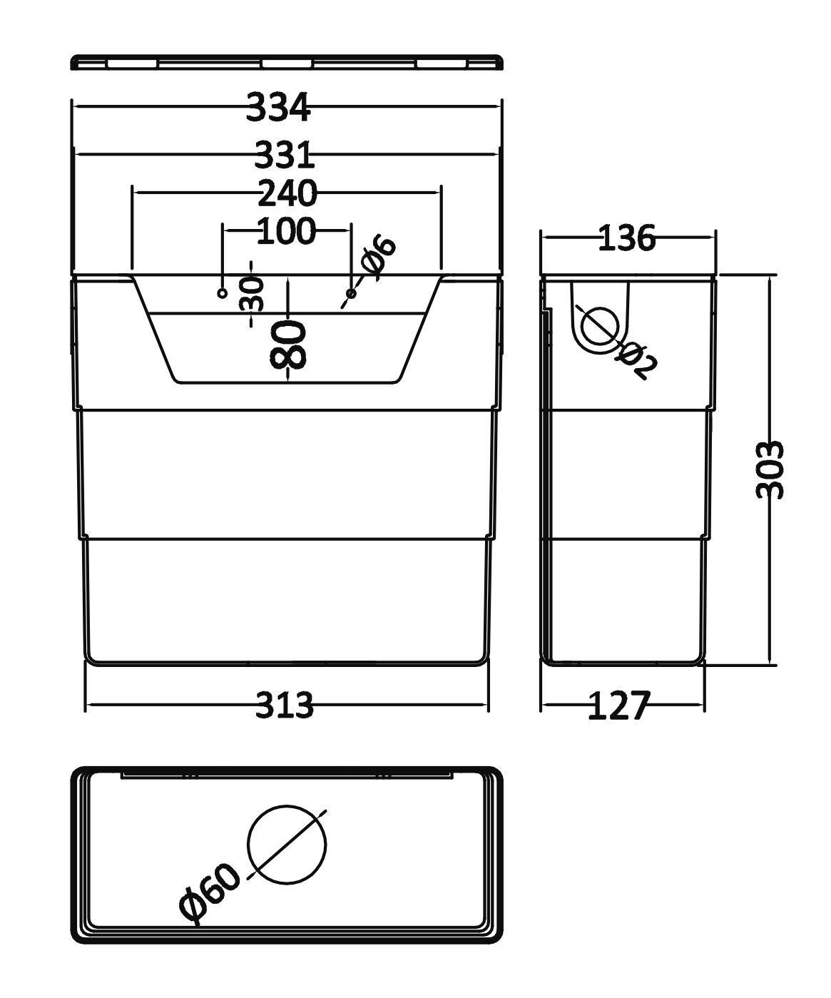 Bayswater Black Concealed Cistern and Dual Flush Push Button