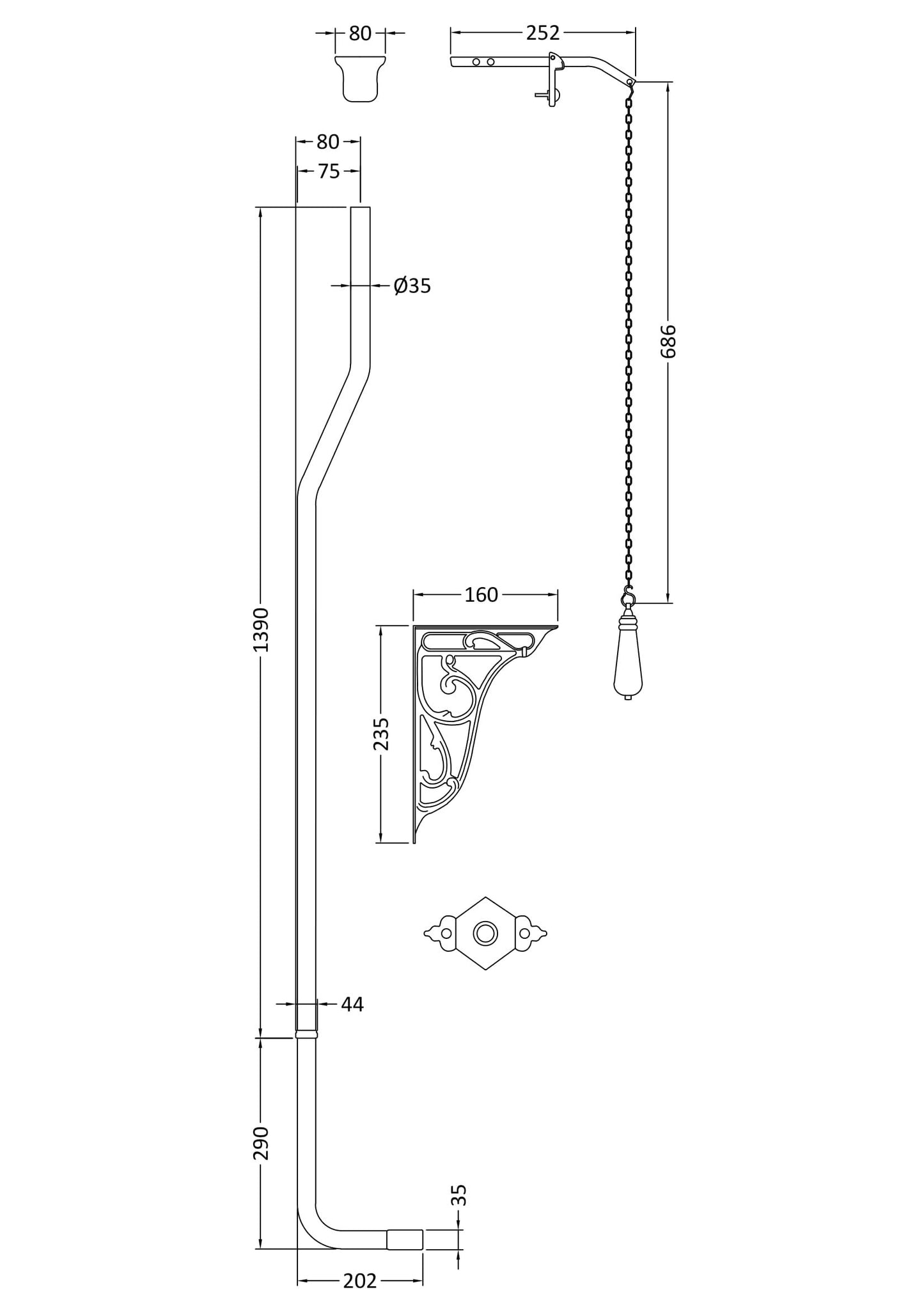 Bayswater High Level Flush Pipe Pack