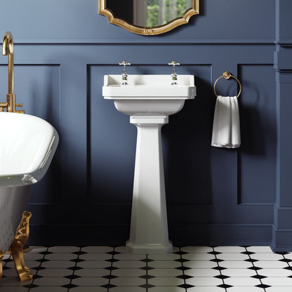 Fitzroy 500mm Basin 2 Tap Hole, Excluding Pedestal