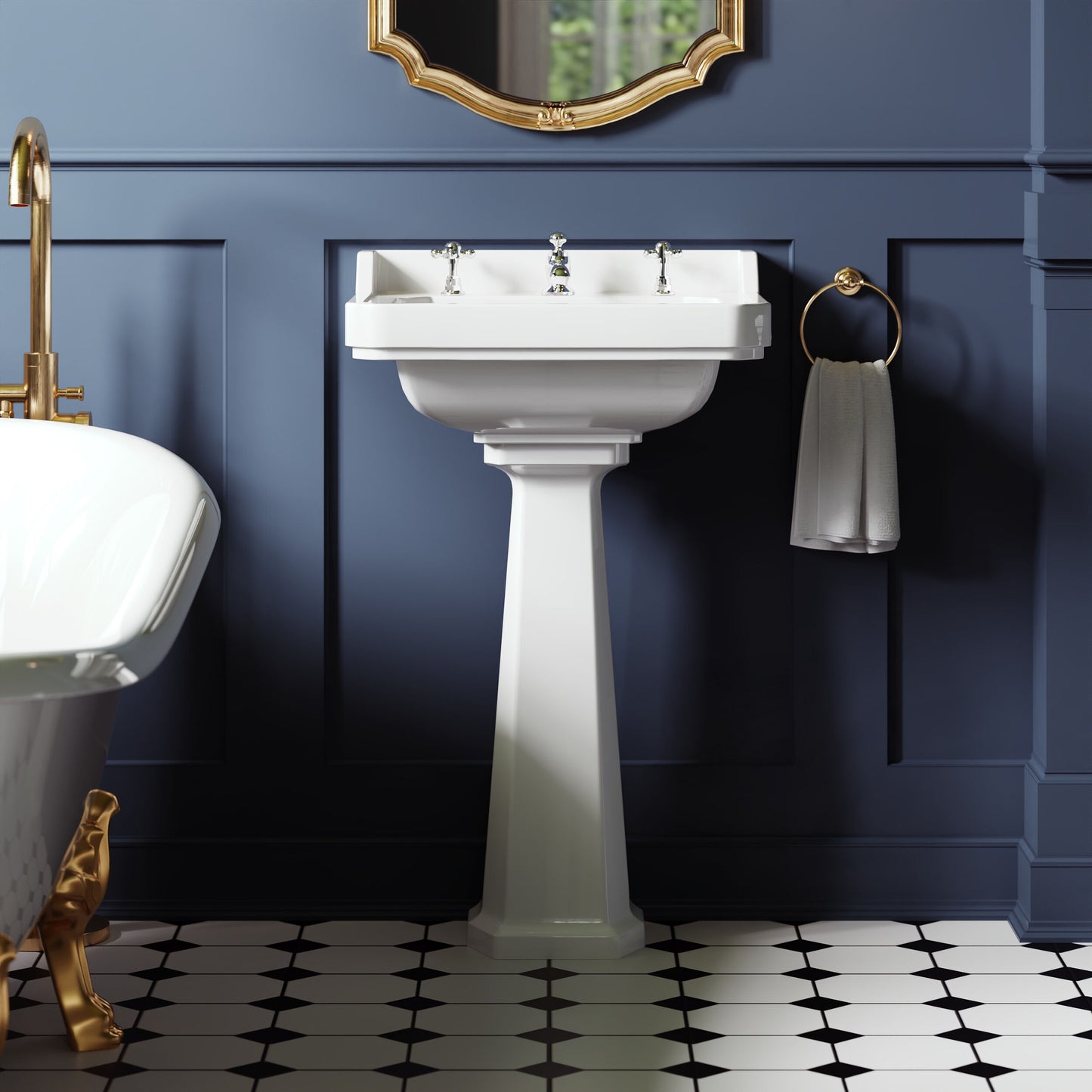 Fitzroy 595mm Basin 3 Tap Hole, Excluding Pedestal