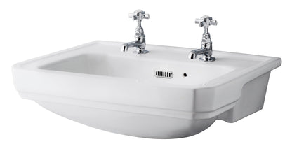 Bayswater 560mm 2 Tap Holes Semi-recessed Basin