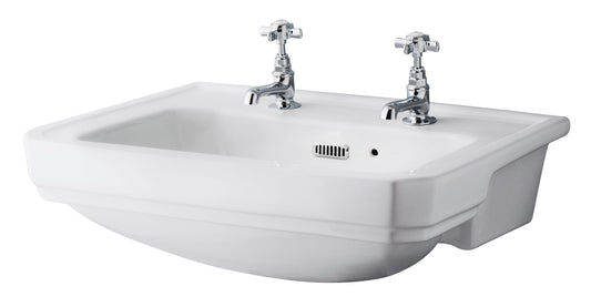 Bayswater 560mm 2 Tap Holes Semi-recessed Basin