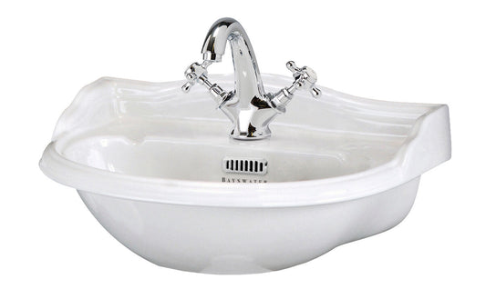 Porchester 500mm Basin 1 Tap Hole, Excluding Pedestal