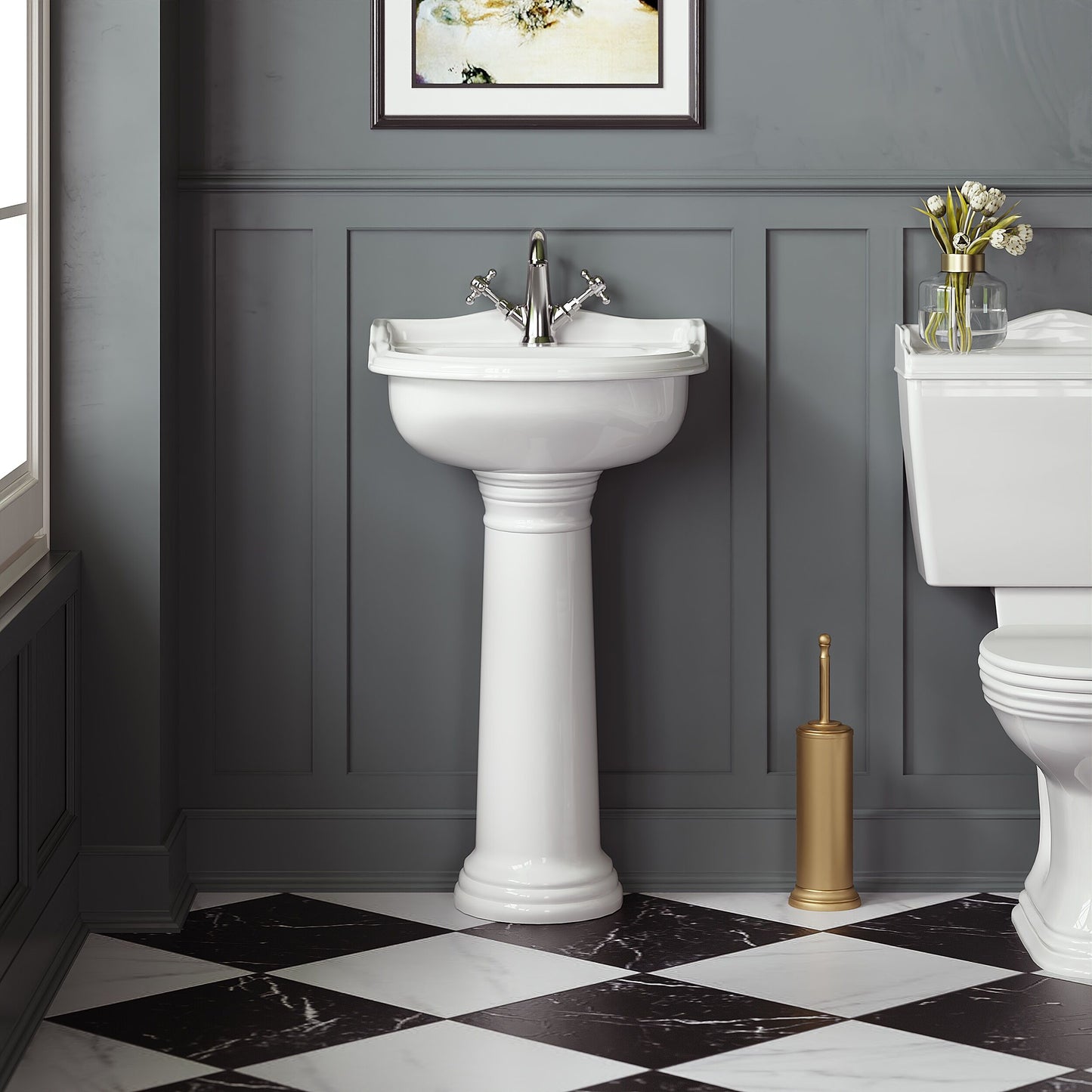 Porchester 500mm Basin 1 Tap Hole, Excluding Pedestal