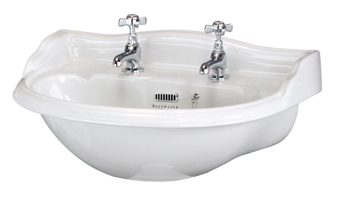 Porchester 600mm Basin 2 Tap Hole, Excluding Pedestal