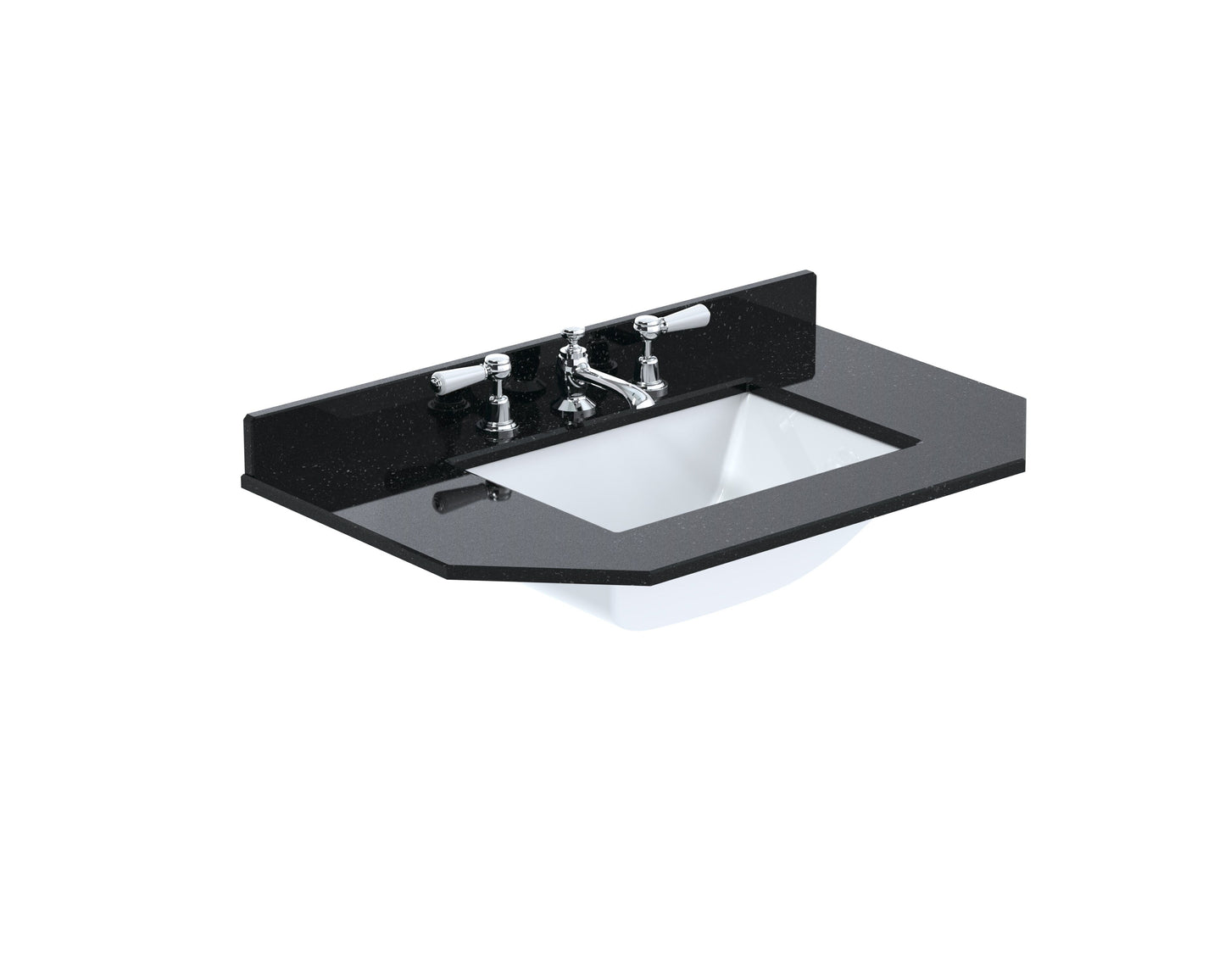 Bayswater 750mm Single Bowl Angled Marble Top 3 Tap Holes