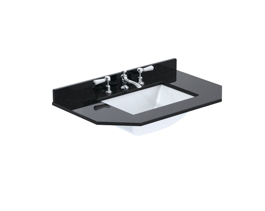Bayswater 750mm Single Bowl Angled Marble Top 3 Tap Holes