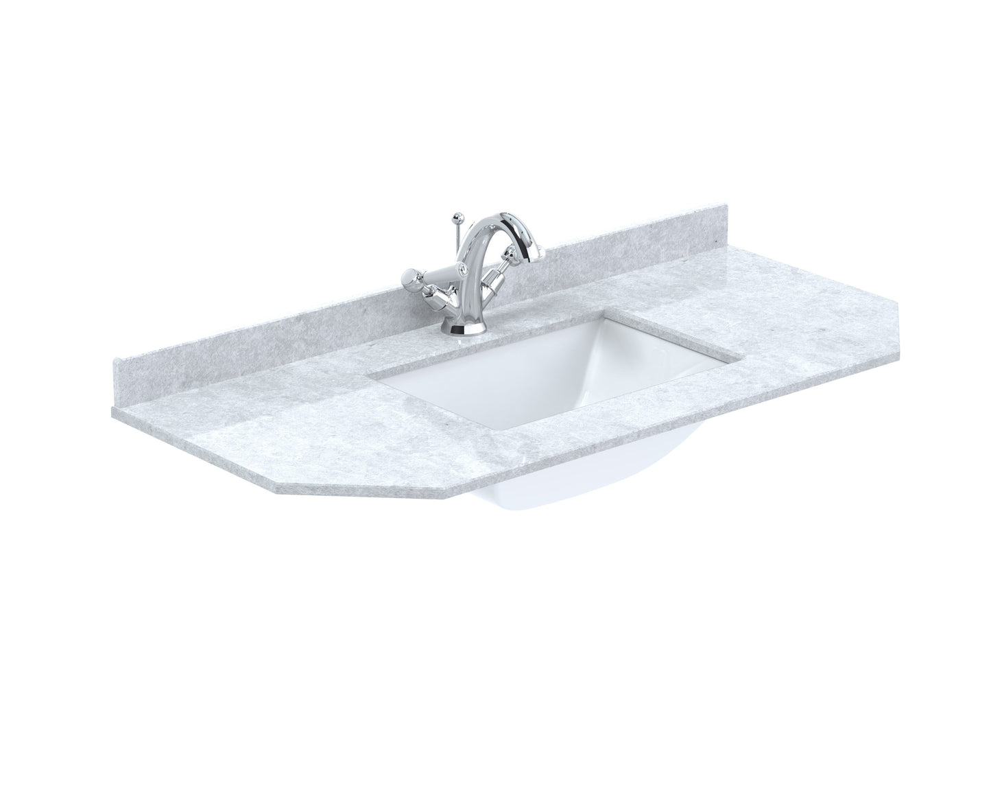 Bayswater 1000mm Single Bowl Angled Marble Top 1 Tap Hole
