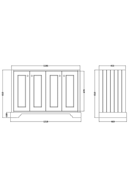 Bayswater 1200mm 4-Door Basin Cabinet