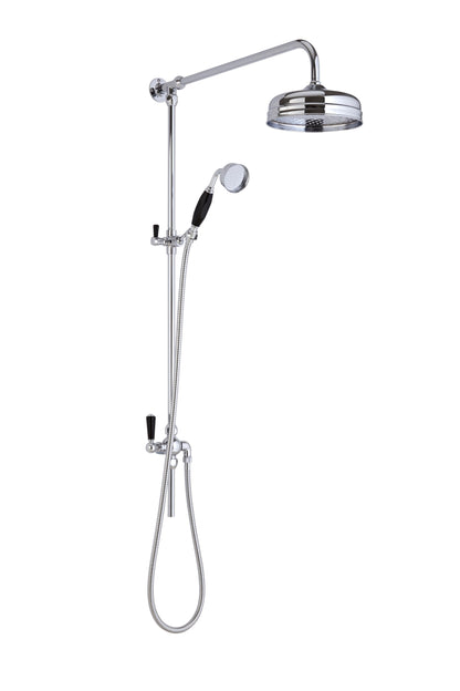 Bayswater Grand Rigid Riser Kit With Diverter, 8" Fixed Apron Head and Handset