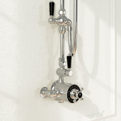 Bayswater Grand Rigid Riser Kit With Diverter, 8" Fixed Apron Head and Handset