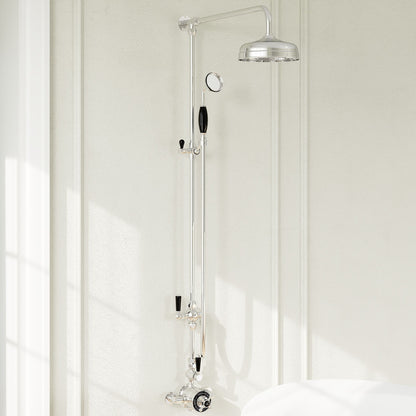 Bayswater Grand Rigid Riser Kit With Diverter, 8" Fixed Apron Head and Handset