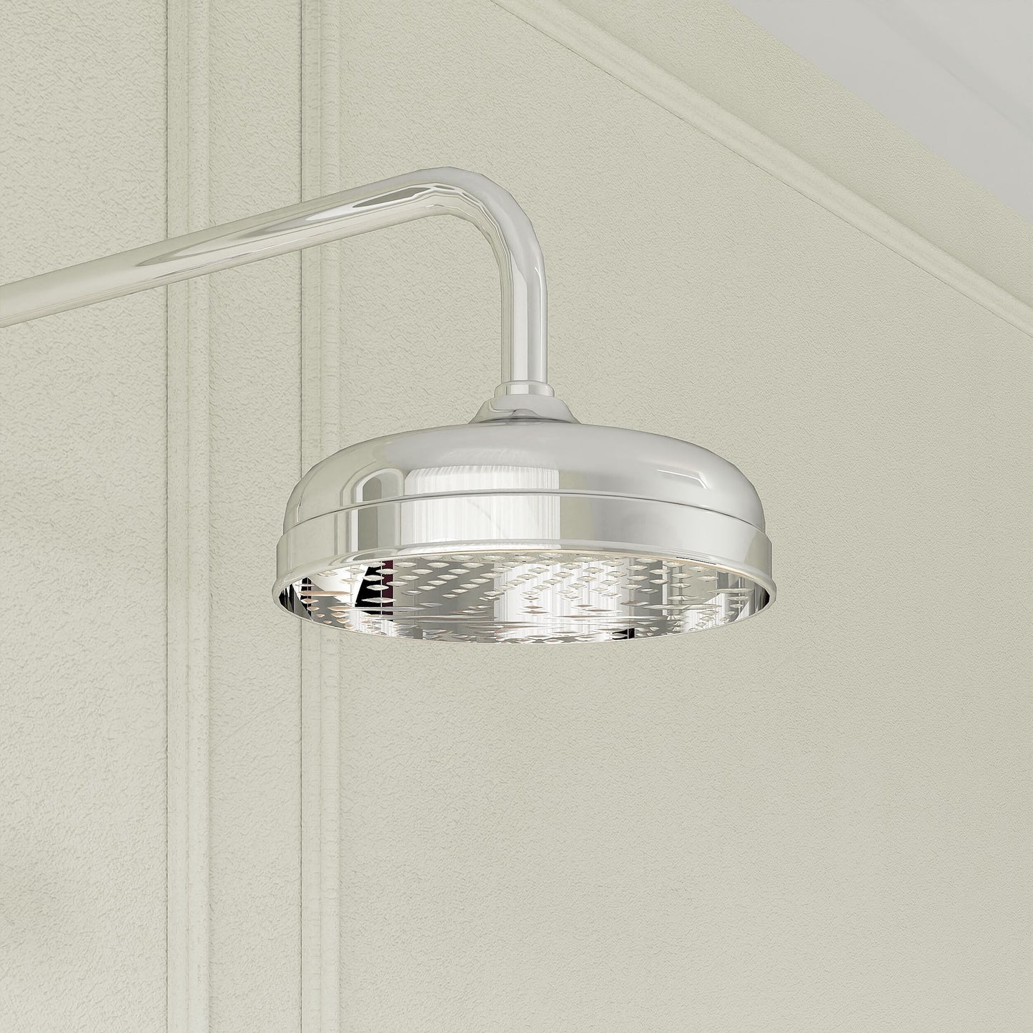 Bayswater Grand Rigid Riser Kit With Diverter, 8" Fixed Apron Head and Handset