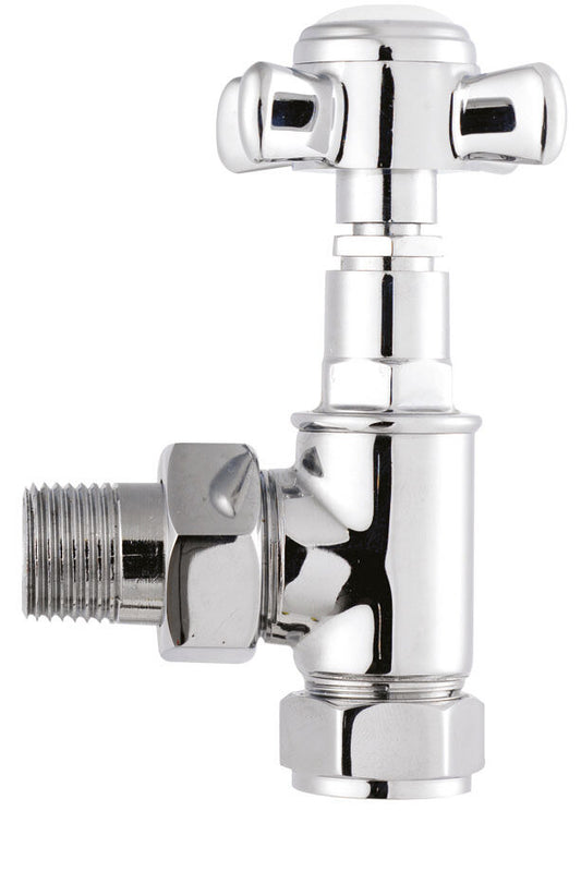 Bayswater Victorian Chrome Angled Crosshead Radiator Valves (Pair)