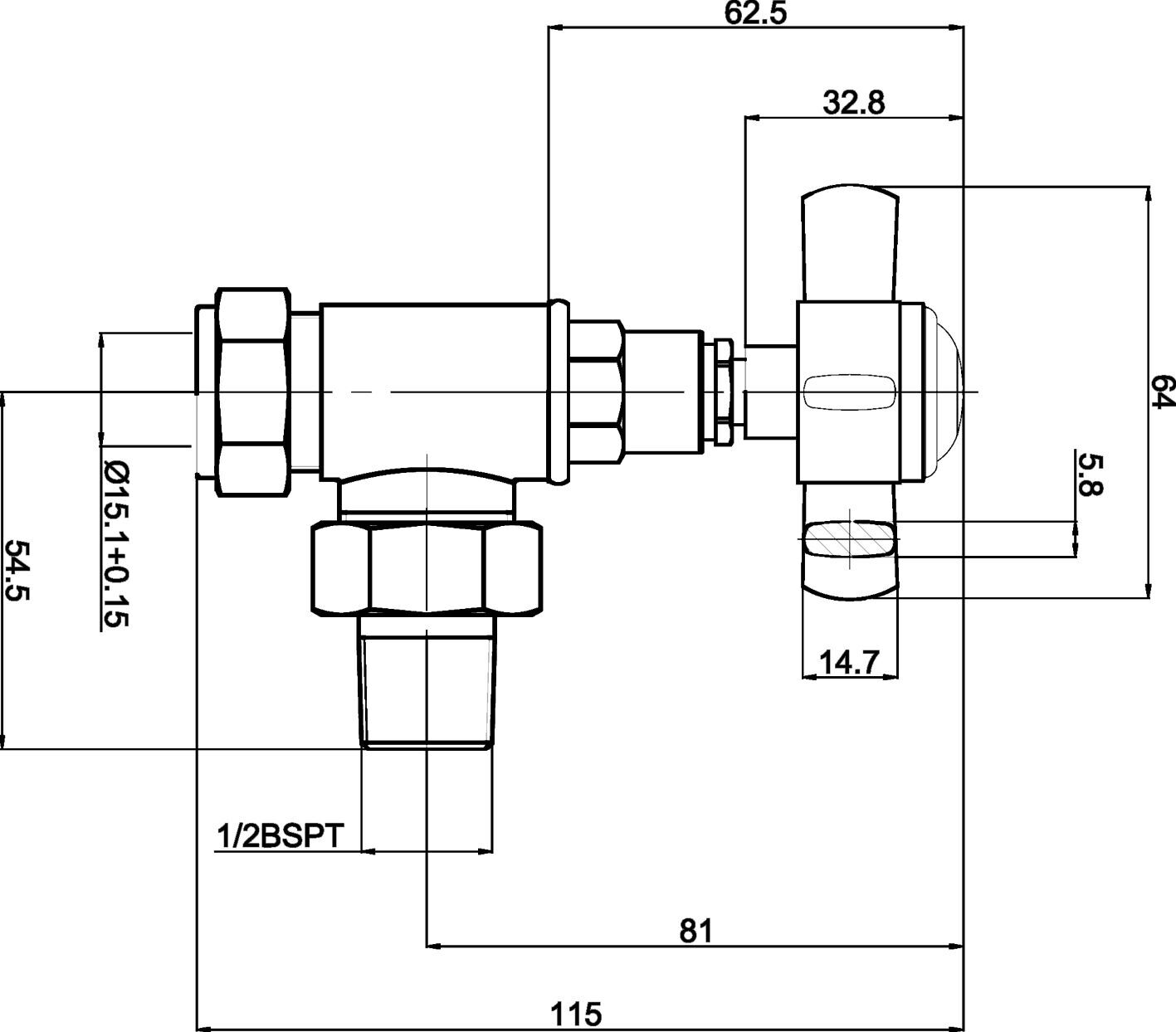 Bayswater Victorian Chrome Angled Crosshead Radiator Valves (Pair)