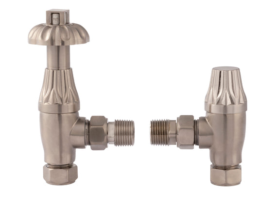 Bayswater Satin Nickel Angled Thermo Radiator Valve