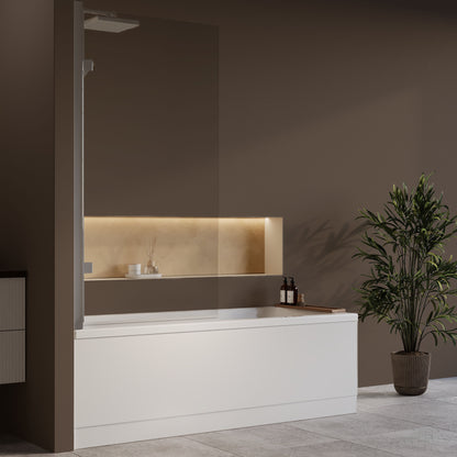 Nuie 1700mm x 700mm White Straight Single Ended Bath, Bath Screen, Side Panel and Leg Set