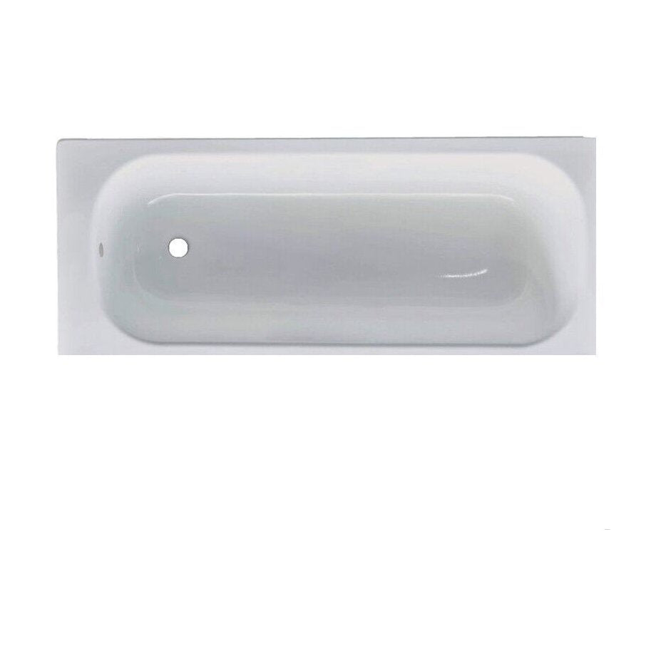 [BB1700P] Modern Rectangular SE Bath 1700x700x360mm 2 Tap Holes - White - Cutout