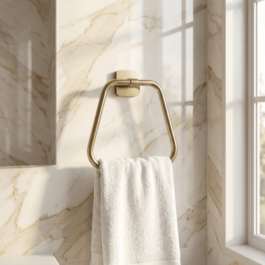 [BB201BB] Contemporary Wall Mounted Bathroom Towel Ring - Choice of Finish - Silo