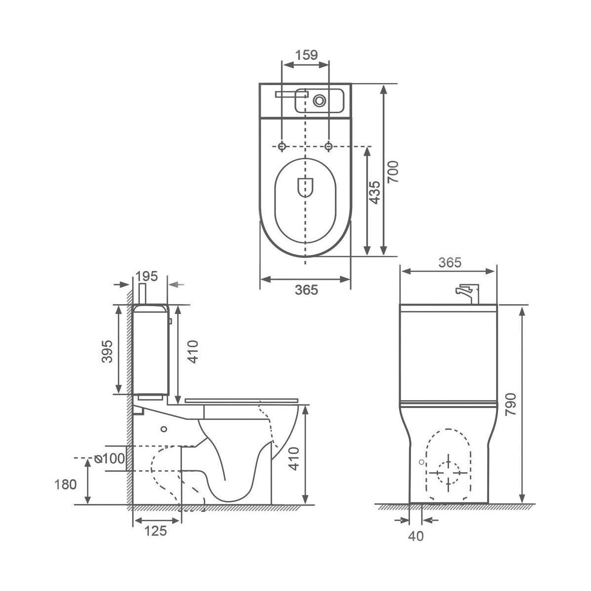 [BB23701P2RNDC] P2-X int. Rnd Toilet & Bsn exc CP Tap - Technical Drawing