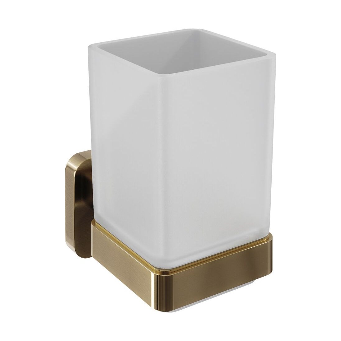 [BB501BB] Wall Mounted Square Bathroom Glass Toothbrush Holder Tumbler - Choice of Finish - Cutout