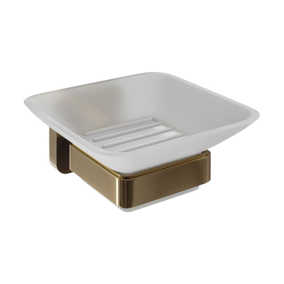 [BB601BB] Wall Mounted Bathroom Soap Holder with Glass Dish - Choice of Finish - Cutout