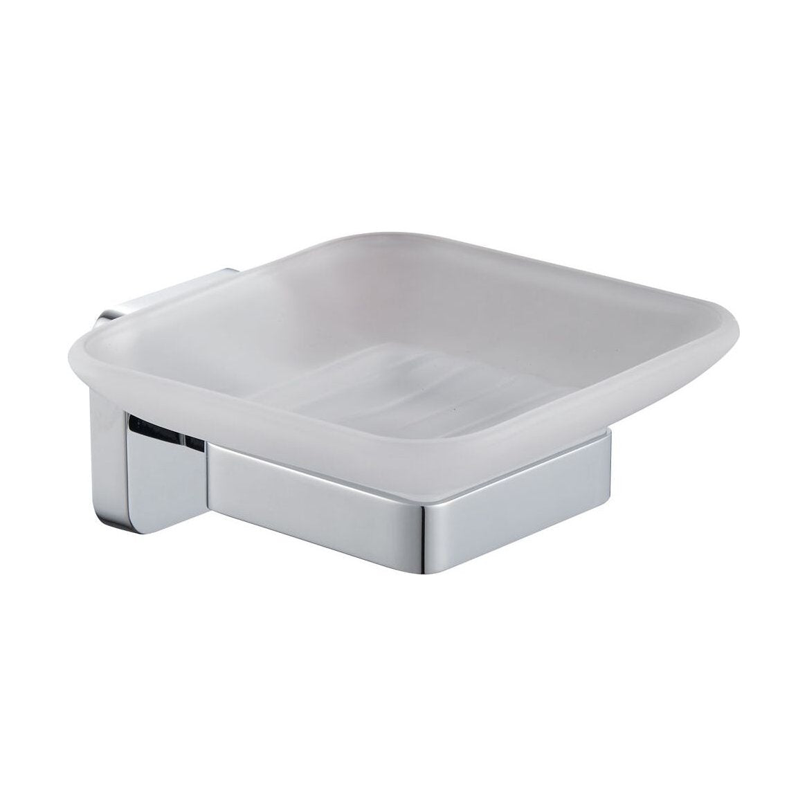 [BB601CR] Wall Mounted Bathroom Soap Holder with Glass Dish - Choice of Finish - Cutout
