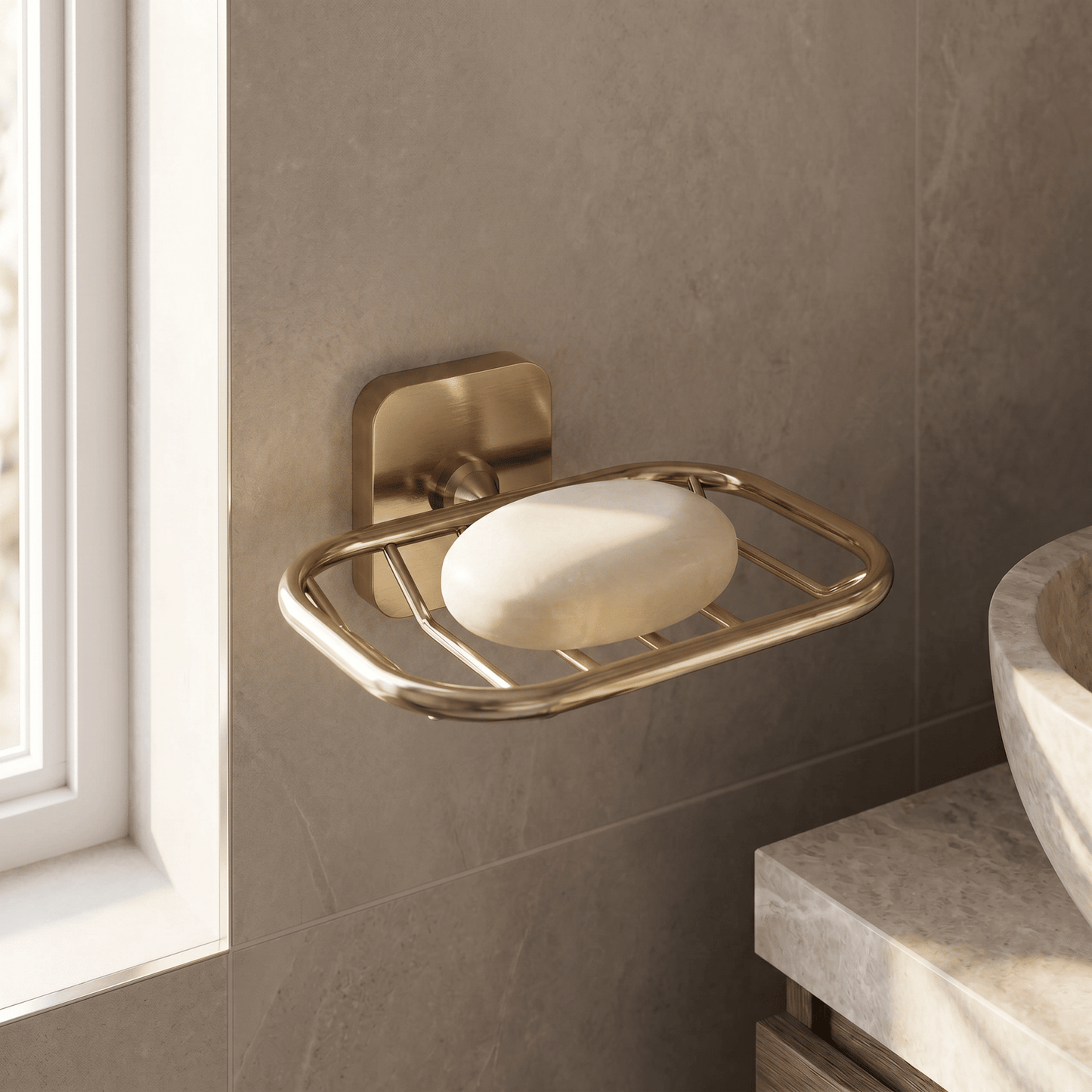 [BB701BB] Wall Mounted Bathroom Soap Holder Basket - Choice of Finish - Silo