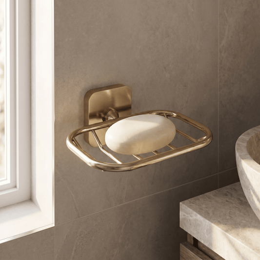 [BB701BB] Wall Mounted Bathroom Soap Holder Basket - Choice of Finish - Silo