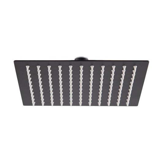 [BB9333BL] Balterley Modern Bathroom Square Ultra Thin Slimline Shower Head Stainless Steel, 200x200mm - Matt Black Finish - Cutout