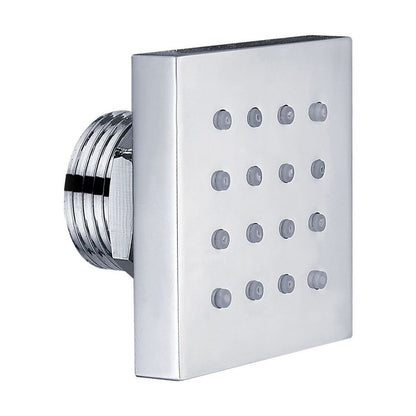 [BB9336] Balterley Bathroom Adjustable Square Body Jet Solid Brass Construction, 10.5 cm Diameter - Chrome Finish - Cutout