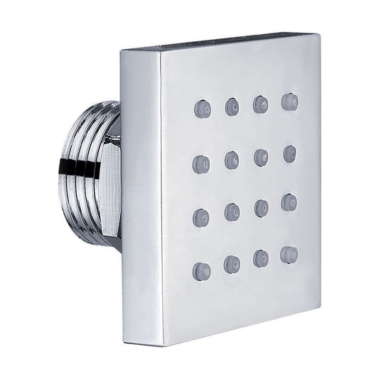 [BB9336] Balterley Bathroom Adjustable Square Body Jet Solid Brass Construction, 10.5 cm Diameter - Chrome Finish - Cutout