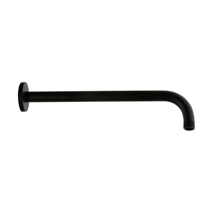 [BB9340BL] Balterley Modern Bathroom Wall Mounted Round Shower Arm Durable Stainless Steel Construction, 305mm - Matt Black Finish - Cutout