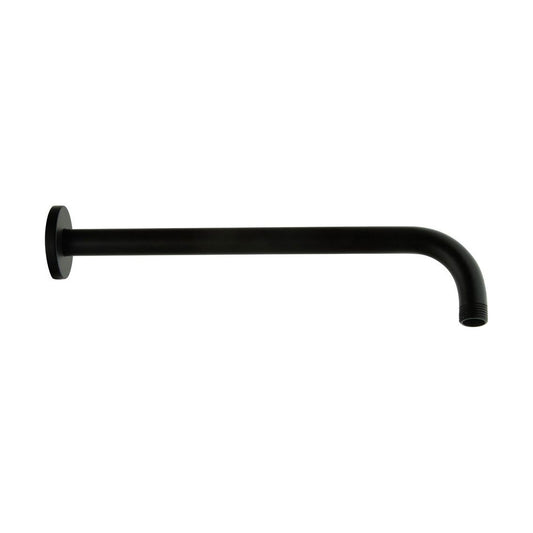 [BB9340BL] Balterley Modern Bathroom Wall Mounted Round Shower Arm Durable Stainless Steel Construction, 305mm - Matt Black Finish - Cutout