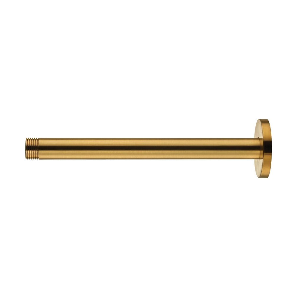 [BB9342BRS] Balterley Modern Bathroom Round Ceiling Mounted Shower Arm Durable Stainless Steel Construction, 221mm - Brushed Brass Finish - Cutout